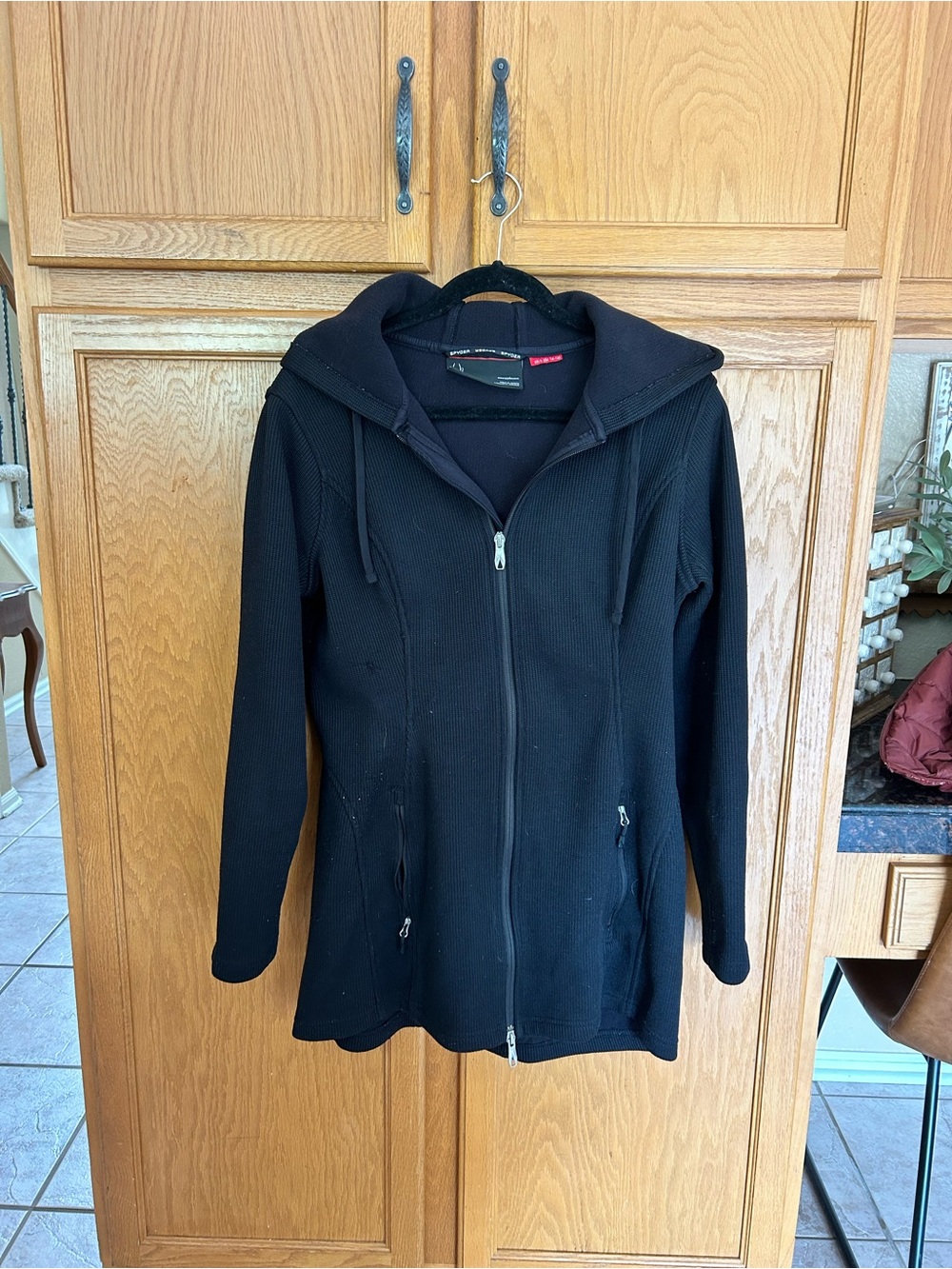 Spyder Women's Black Hooded Full-Zip Jacket